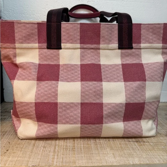 Coach Pink and White Plaid Tote Bag with matching Wallet - Picture 6 of 14